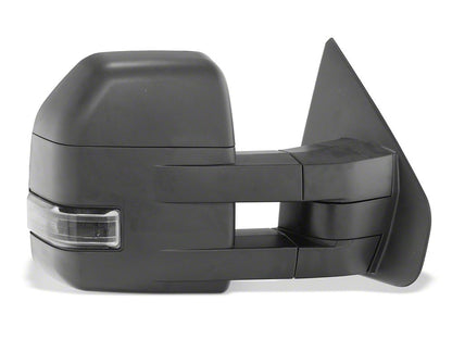 RedRock Powered Heated Towing Mirrors with Smoked Turn Signals; Textured Black (07-14 F-150)