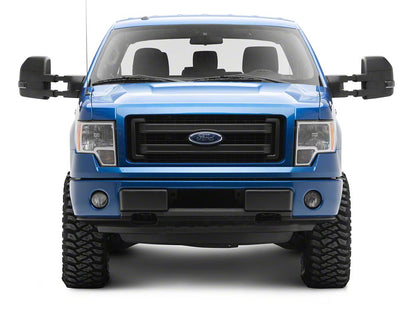 RedRock Powered Heated Towing Mirrors with Smoked Turn Signals; Textured Black (07-14 F-150)