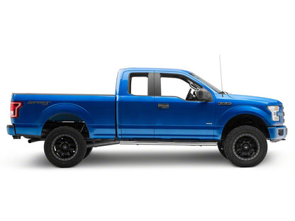 RedRock 4-Inch Oval Straight End Side Step Bars; Stainless Steel (15-25 F-150 SuperCab)