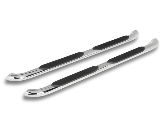 RedRock 4-Inch Oval Bent End Side Step Bars; Stainless Steel (15-25 F-150 SuperCab)