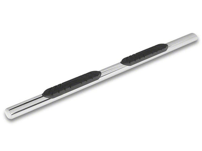 RedRock 4-Inch Oval Straight Side Step Bars; Stainless Steel (15-25 F-150 SuperCab)
