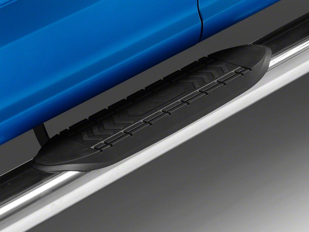 RedRock 6-Inch Oval Straight End Side Step Bars; Stainless Steel (15-25 F-150 SuperCab)