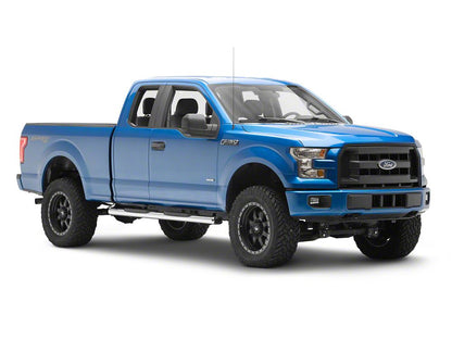 RedRock 6-Inch Oval Straight End Side Step Bars; Stainless Steel (15-25 F-150 SuperCab)