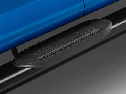 RedRock 6-Inch Oval Straight End Side Step Bars; Black (15-25 F-150 SuperCab)