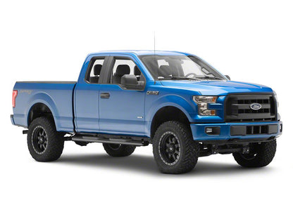 RedRock 6-Inch Oval Straight End Side Step Bars; Black (15-25 F-150 SuperCab)