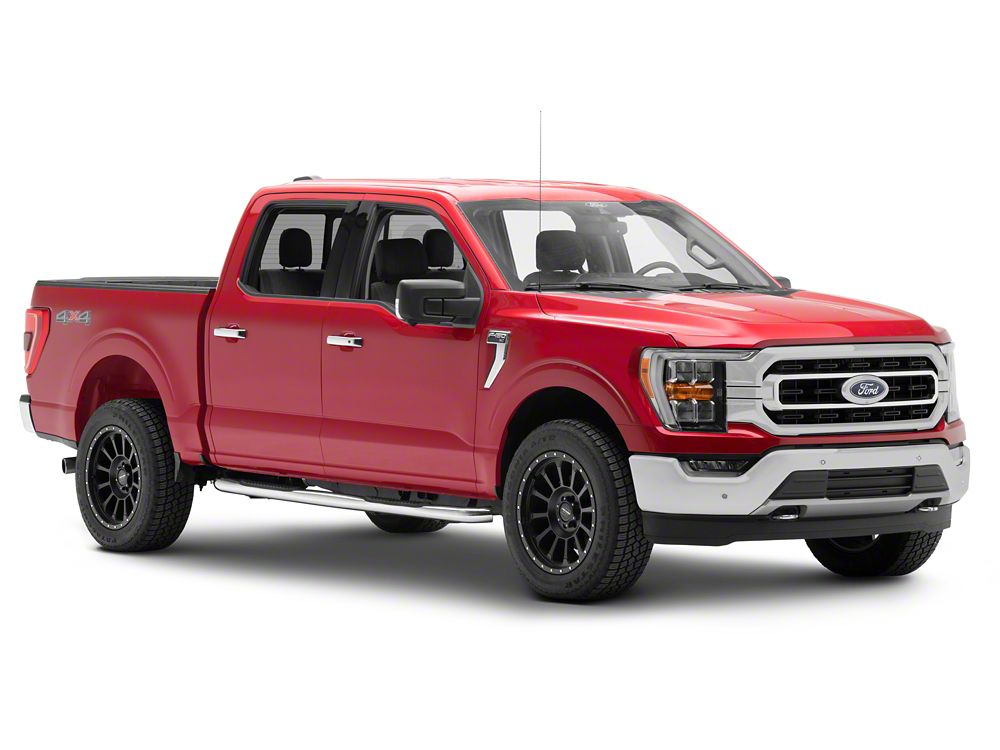 RedRock 3-Inch Side Step Bars; Stainless Steel (15-25 F-150 SuperCrew)