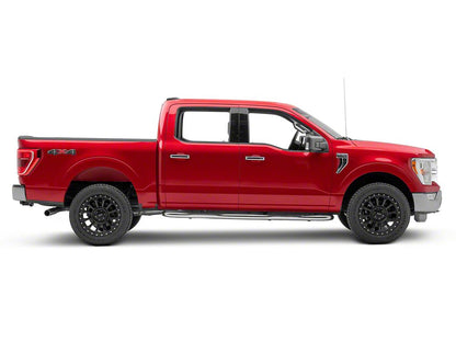 RedRock 3-Inch Side Step Bars; Stainless Steel (15-25 F-150 SuperCrew)