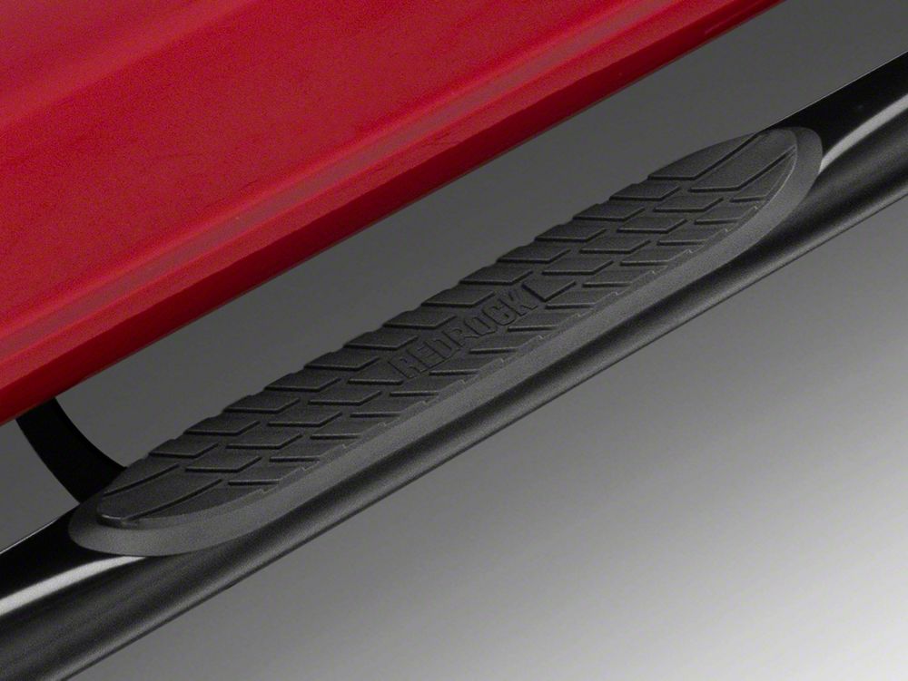 RedRock 3-Inch Side Step Bars; Black (15-25 F-150 SuperCrew)