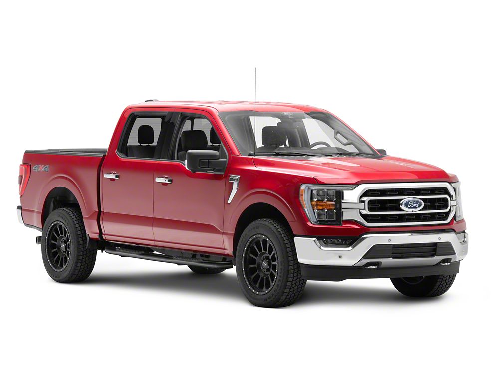 RedRock 3-Inch Side Step Bars; Black (15-25 F-150 SuperCrew)