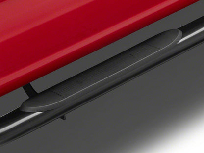 RedRock 4-Inch Oval Bent End Side Step Bars; Black (15-25 F-150 SuperCrew)