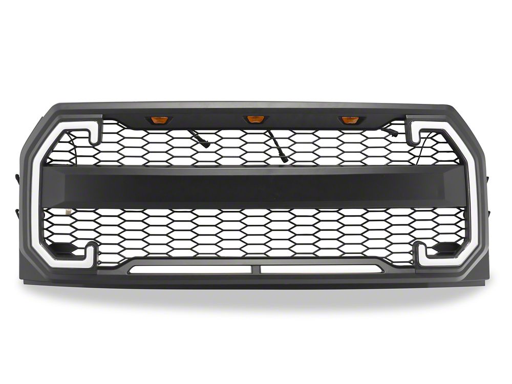 RedRock Mesh Upper Replacement Grille with LED Turn Signals and DRL (15-17 F-150, Excluding Raptor)