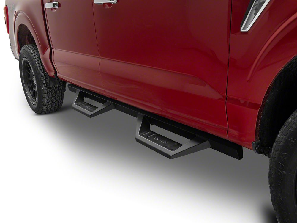 RedRock TC2 Drop Step Running Boards; Textured Black (15-25 F-150 SuperCrew)