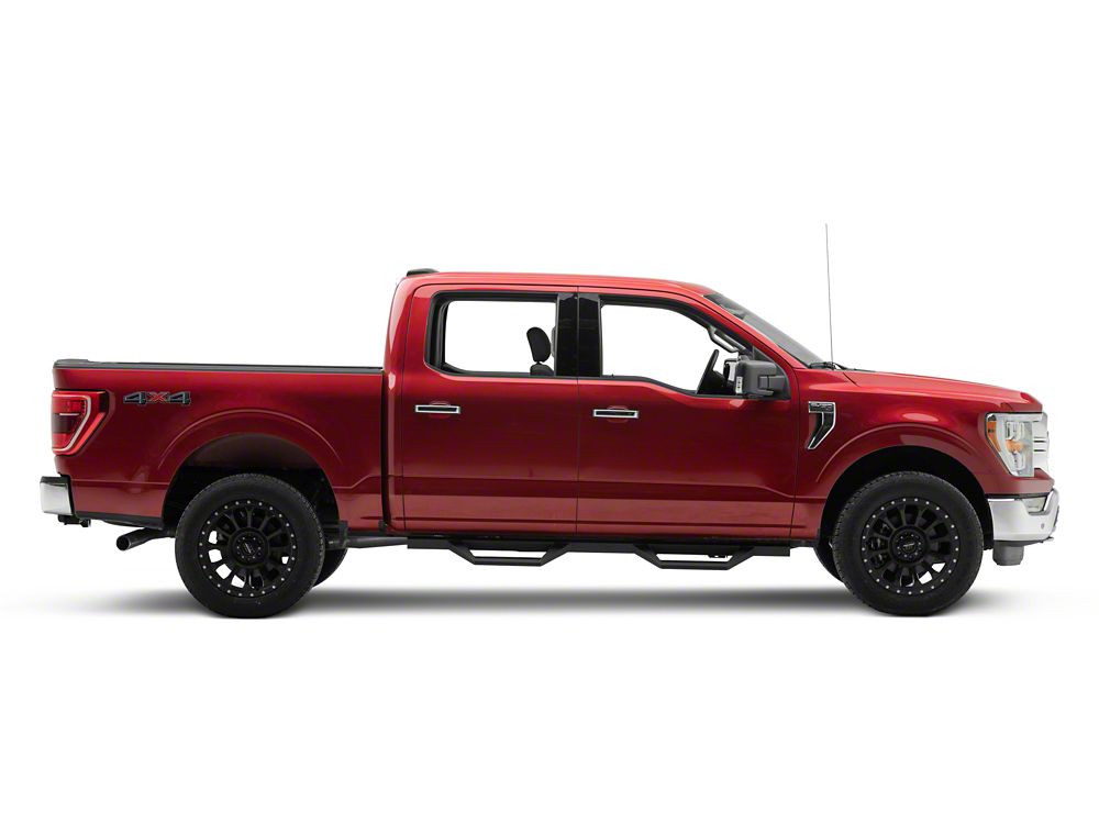 RedRock TC2 Drop Step Running Boards; Textured Black (15-25 F-150 SuperCrew)
