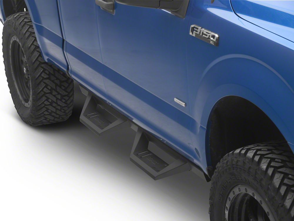 RedRock TC2 Drop Step Running Boards; Textured Black (15-25 F-150 SuperCab)