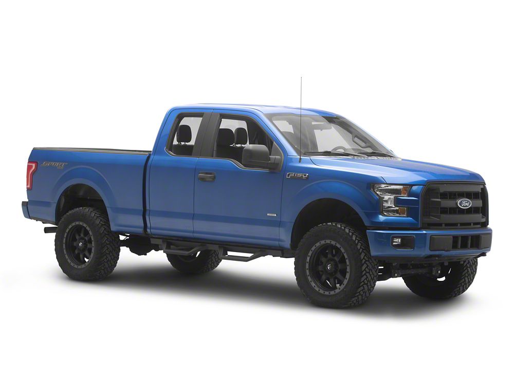RedRock TC2 Drop Step Running Boards; Textured Black (15-25 F-150 SuperCab)