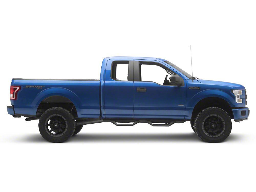 RedRock TC2 Drop Step Running Boards; Textured Black (15-25 F-150 SuperCab)