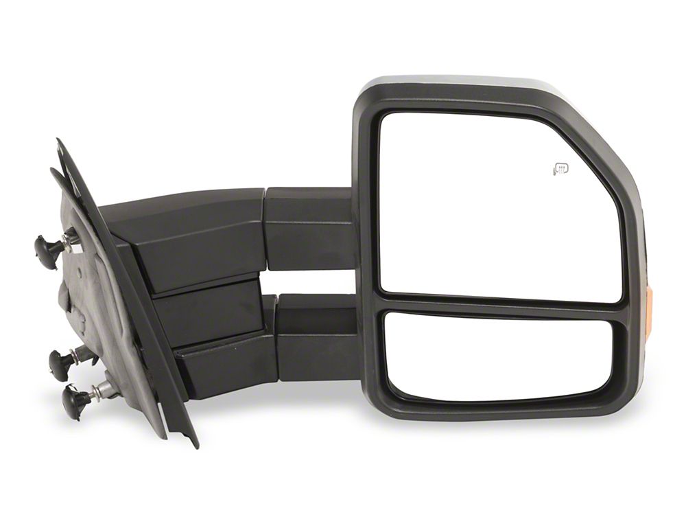 RedRock Powered Towing Mirrors with Puddle Light and Amber LED Turn Signal; Textured Black (04-14 F-150)