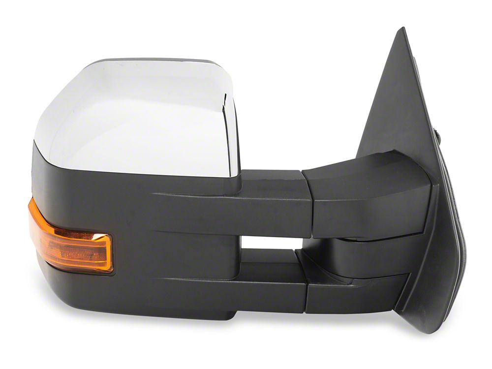RedRock Powered Towing Mirrors with Puddle Light and Amber LED Turn Signal; Textured Black (04-14 F-150)