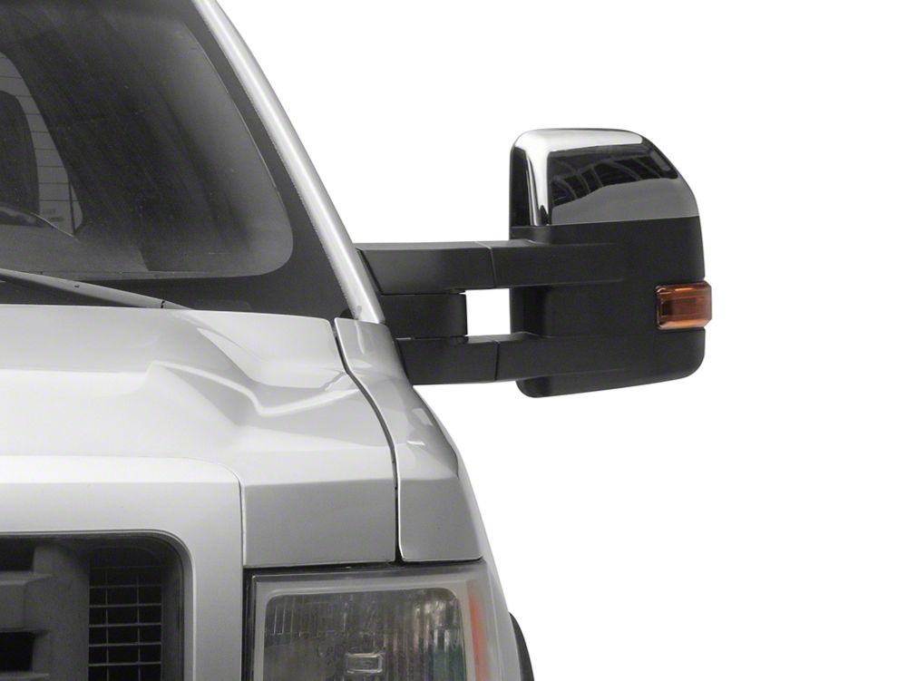RedRock Powered Towing Mirrors with Puddle Light and Amber LED Turn Signal; Textured Black (04-14 F-150)