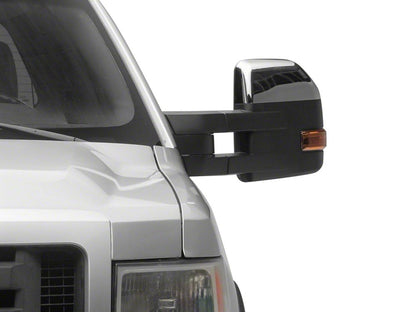 RedRock Powered Towing Mirrors with Puddle Light and Amber LED Turn Signal; Textured Black (04-14 F-150)