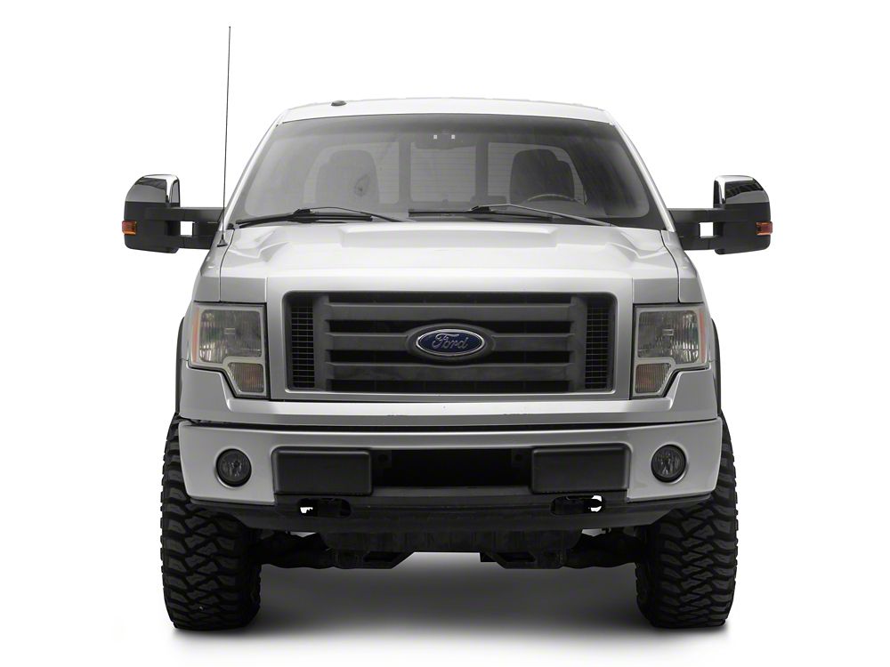 RedRock Powered Towing Mirrors with Puddle Light and Amber LED Turn Signal; Textured Black (04-14 F-150)