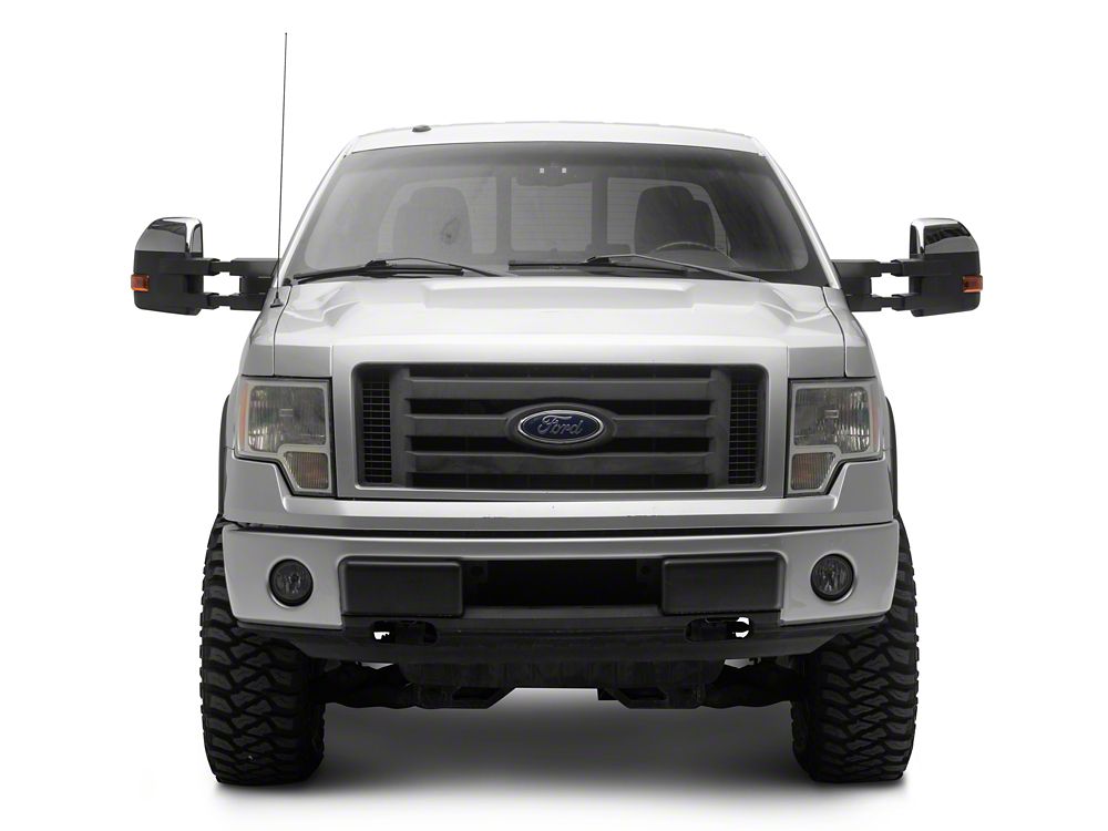 RedRock Powered Towing Mirrors with Puddle Light and Amber LED Turn Signal; Textured Black (04-14 F-150)