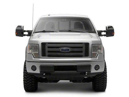 RedRock Powered Towing Mirrors with Puddle Light and Amber LED Turn Signal; Textured Black (04-14 F-150)