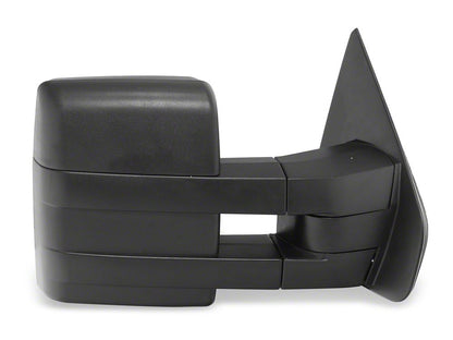 RedRock Powered Heated Tow Mirrors with Puddle Light and Amber LED Turn Signals; Black (04-14 F-150)