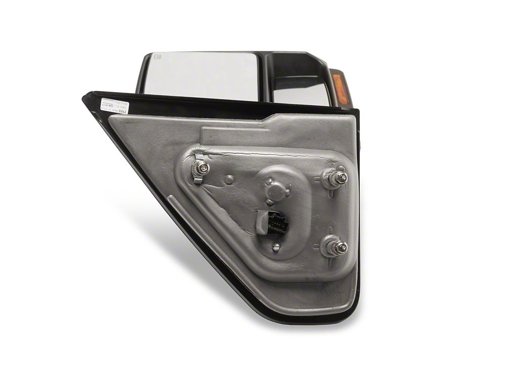 RedRock Powered Heated Tow Mirrors with Puddle Light and Amber LED Turn Signals; Black (04-14 F-150)