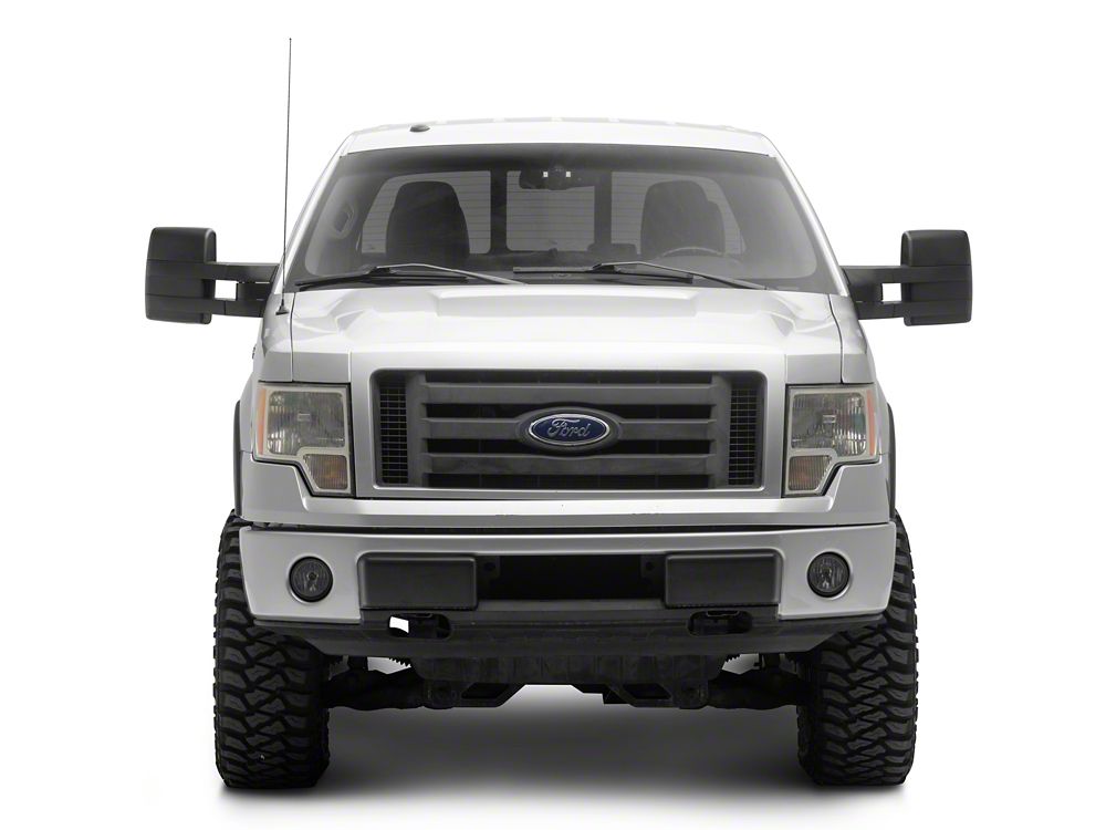 RedRock Powered Heated Tow Mirrors with Puddle Light and Amber LED Turn Signals; Black (04-14 F-150)