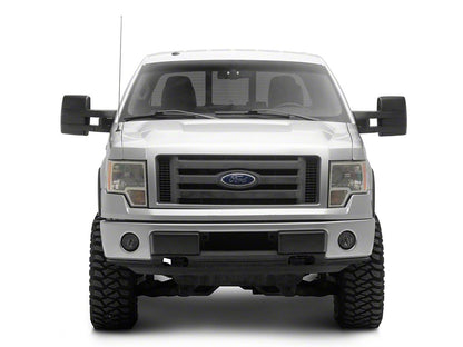 RedRock Powered Heated Tow Mirrors with Puddle Light and Amber LED Turn Signals; Black (04-14 F-150)