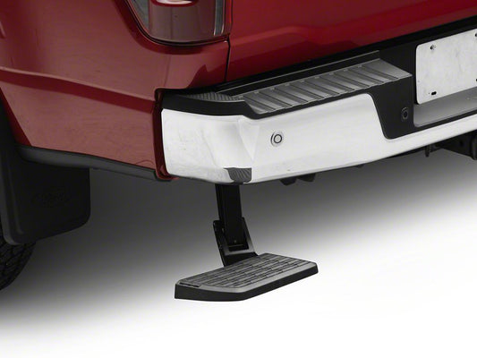 RedRock Retractable Bed Step; Rear Mounted (21-26 F-150 w/o Factory Dual Exhaust)