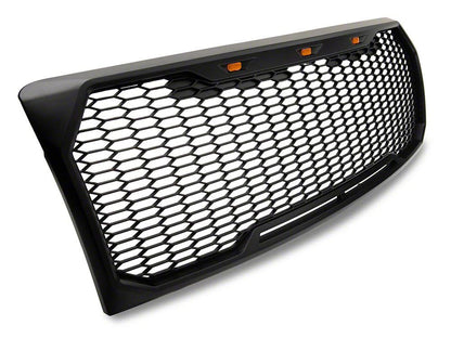 RedRock Baja Upper Replacement Grille with LED Lighting; Matte Black (09-14 F-150, Excluding Raptor)