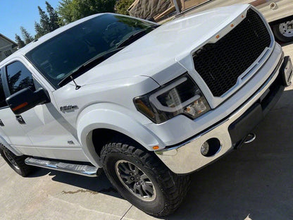 RedRock Baja Upper Replacement Grille with LED Lighting; Matte Black (09-14 F-150, Excluding Raptor)