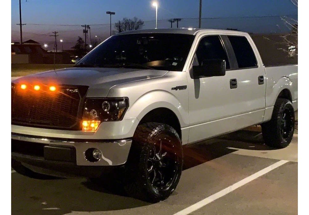 RedRock Baja Upper Replacement Grille with LED Lighting; Matte Black (09-14 F-150, Excluding Raptor)