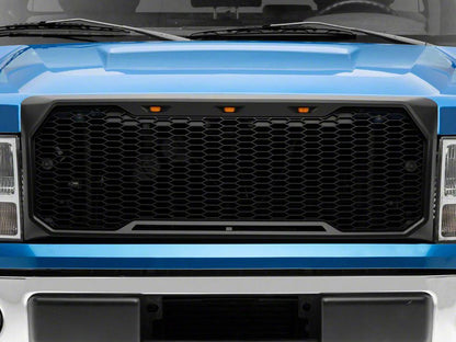 RedRock Baja Upper Replacement Grille with LED Lighting; Matte Black (09-14 F-150, Excluding Raptor)