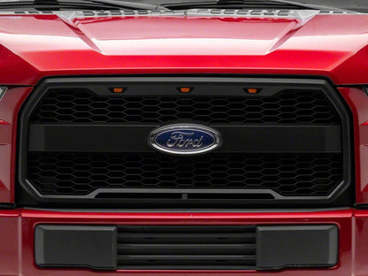 RedRock Baja Upper Replacement Grille with LED Lighting; Matte Black (15-17 F-150, Excluding Raptor)