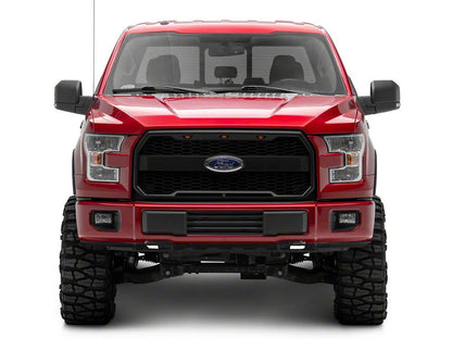 RedRock Baja Upper Replacement Grille with LED Lighting; Matte Black (15-17 F-150, Excluding Raptor)
