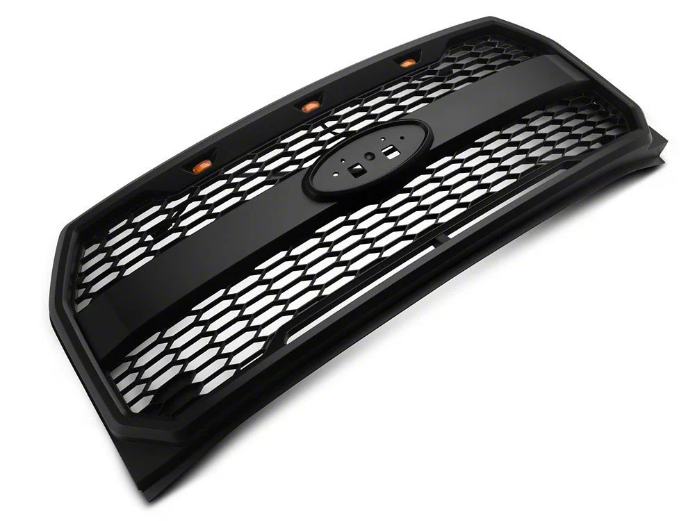 RedRock Baja Upper Replacement Grille with LED Lighting; Matte Black (15-17 F-150, Excluding Raptor)