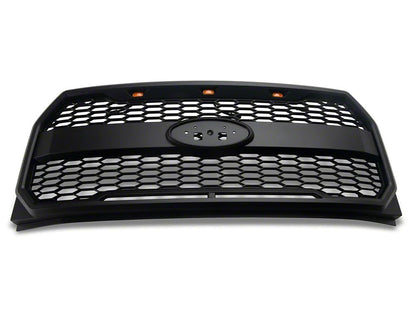 RedRock Baja Upper Replacement Grille with LED Lighting; Matte Black (15-17 F-150, Excluding Raptor)