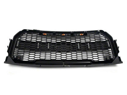 RedRock Baja Upper Replacement Grille with LED Lighting; Matte Black (15-17 F-150, Excluding Raptor)