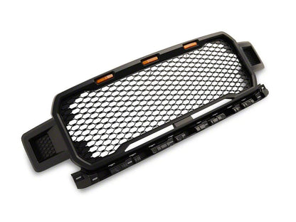 RedRock Baja Upper Replacement Grille with LED Lighting; Matte Black (18-20 F-150, Excluding Raptor)