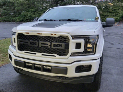 RedRock Baja Upper Replacement Grille with LED Lighting; Matte Black (18-20 F-150, Excluding Raptor)