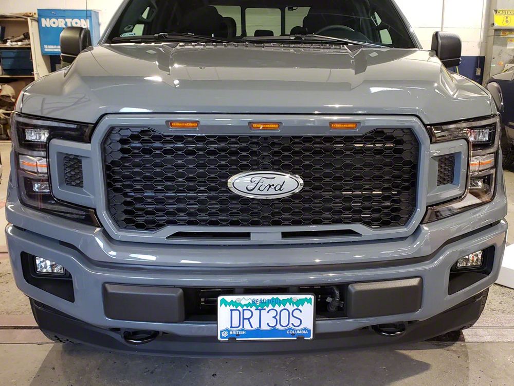 RedRock Baja Upper Replacement Grille with LED Lighting; Matte Black (18-20 F-150, Excluding Raptor)