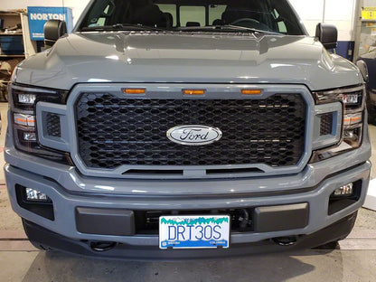 RedRock Baja Upper Replacement Grille with LED Lighting; Matte Black (18-20 F-150, Excluding Raptor)