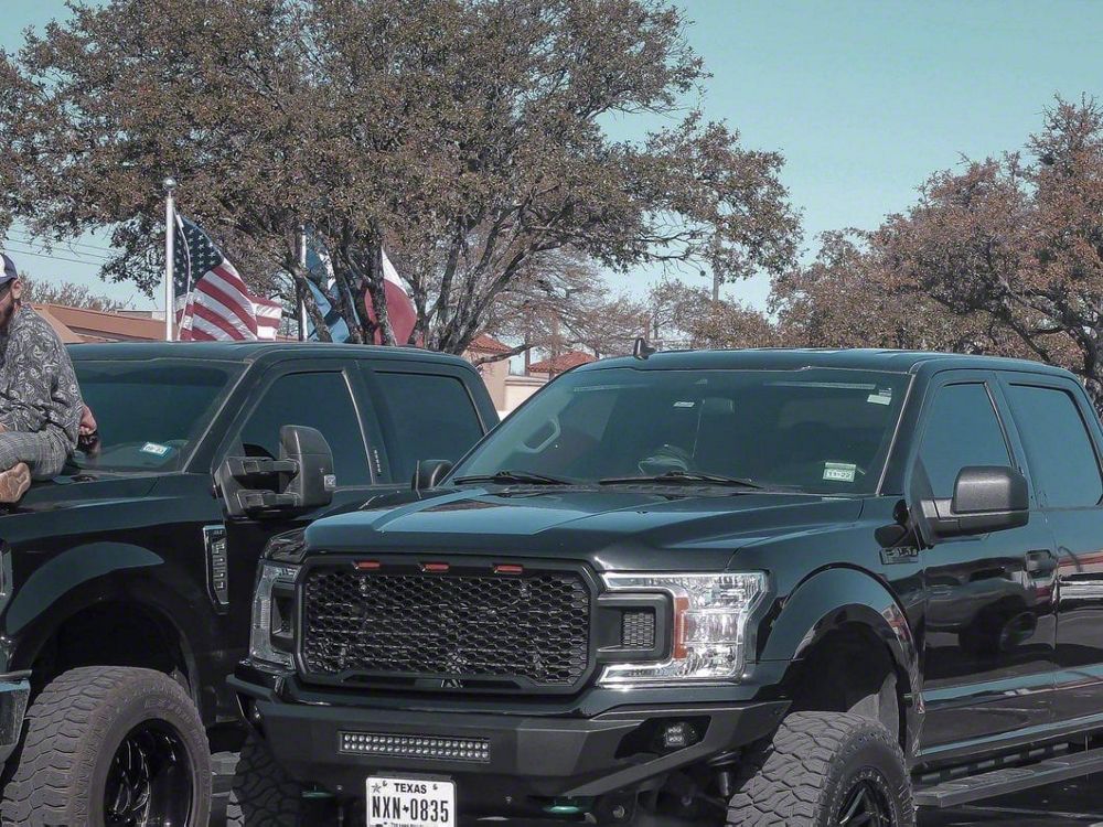 RedRock Baja Upper Replacement Grille with LED Lighting; Matte Black (18-20 F-150, Excluding Raptor)