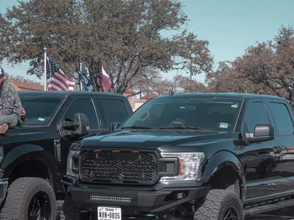 RedRock Baja Upper Replacement Grille with LED Lighting; Matte Black (18-20 F-150, Excluding Raptor)