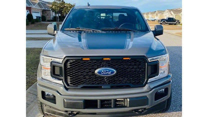 RedRock Baja Upper Replacement Grille with LED Lighting; Matte Black (18-20 F-150, Excluding Raptor)