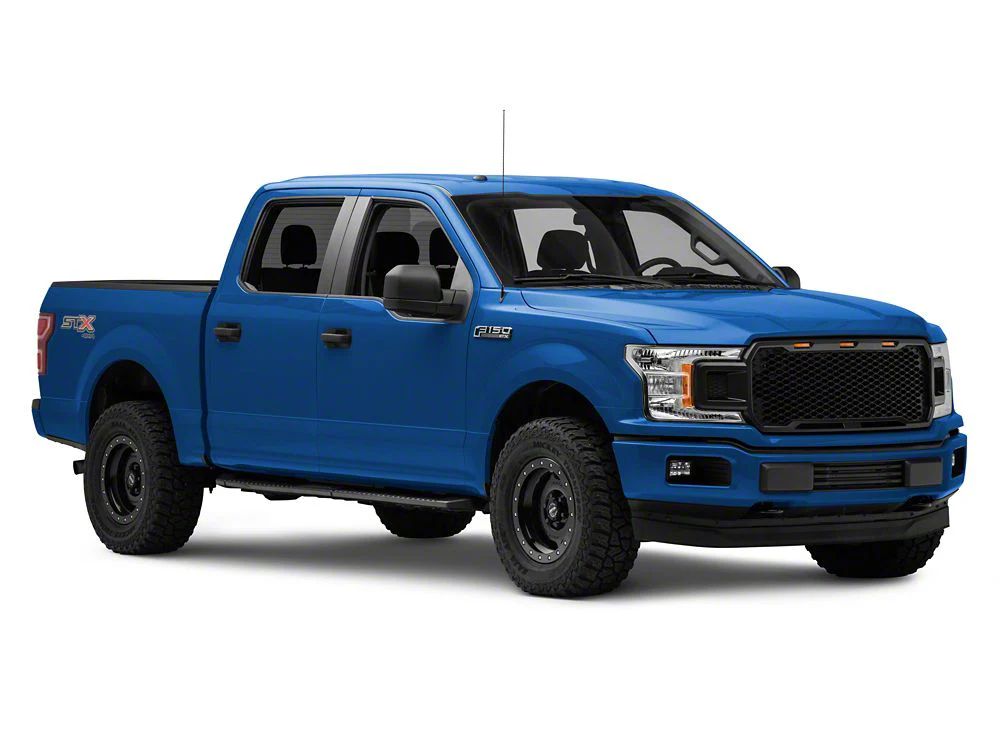 RedRock Baja Upper Replacement Grille with LED Lighting; Matte Black (18-20 F-150, Excluding Raptor)