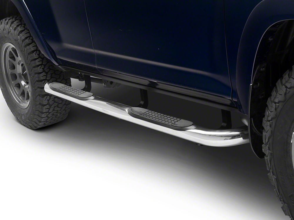 RedRock 3-Inch Side Step Bars; Stainless Steel (10-24 4Runner, Excluding Limited, Nightshade, TRD Sport & 10-13 SR5)